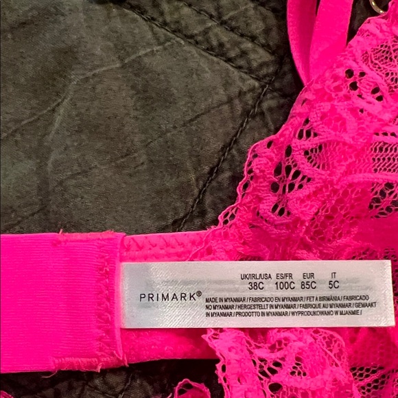 Lace Underwire Bra in Neon Pink - Picture 2 of 4